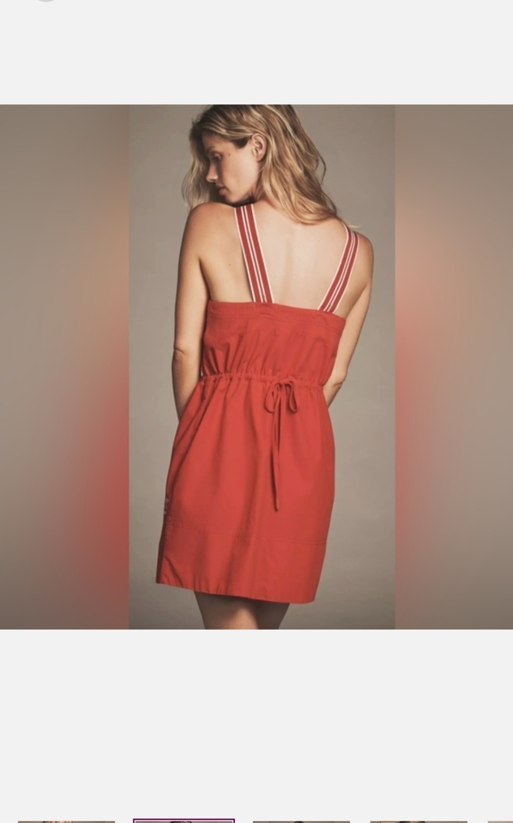 Daily Practice Anthropologie Passing Shot Mini Dress Red White Striped Straps M