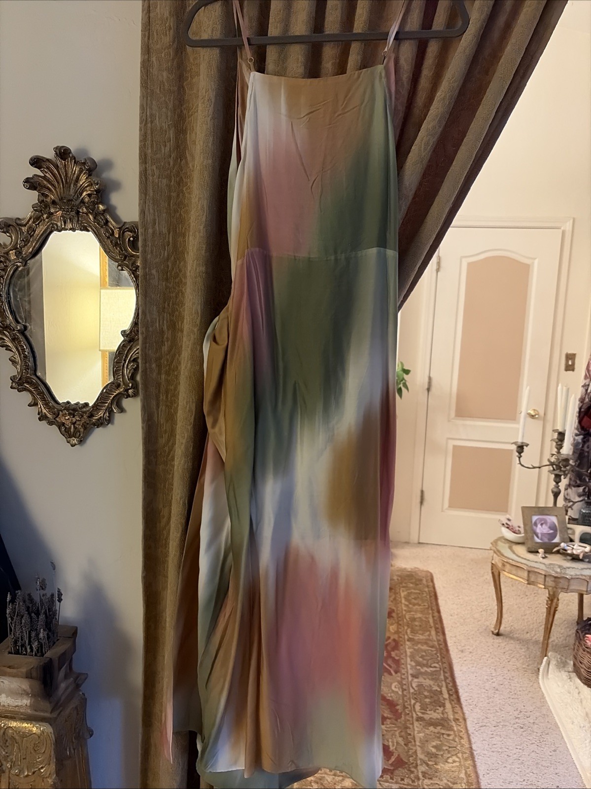ViX Paula Hermanny Silk Blend Wrap Midi Dress size 6 Multicolor Beachy Boho