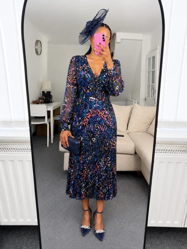 Phase Eight Kindra floral pleated midi special occasion dress (RRP £139)