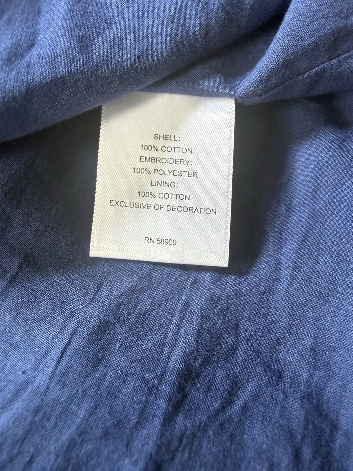 A Loves A XS Navy Blue Embroidered Cotton Peasant Dress Lined Pockets Boho puff