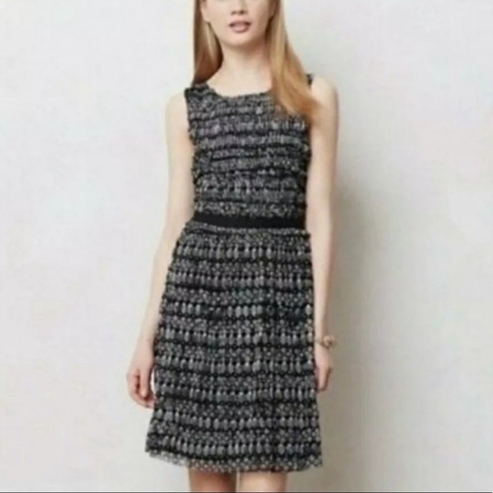 Anthropologie postage stamp 9 hi 5 black dress