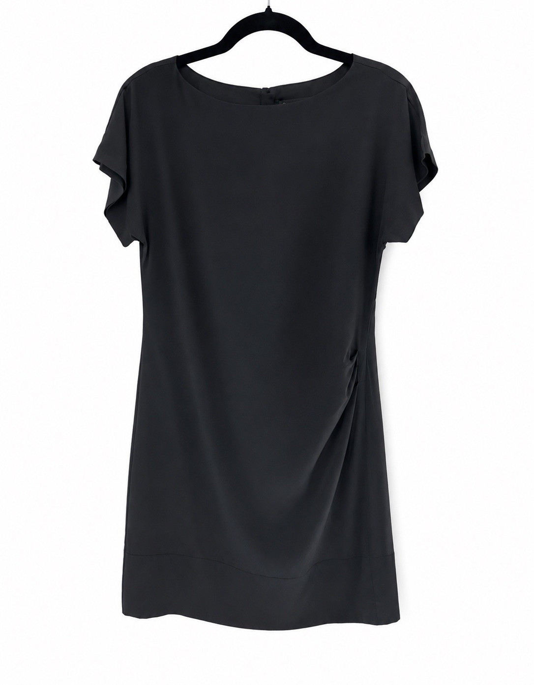 Banana Republic Black Silk Sheath Dress Women’s 4 Ruched Stretch Career LBD
