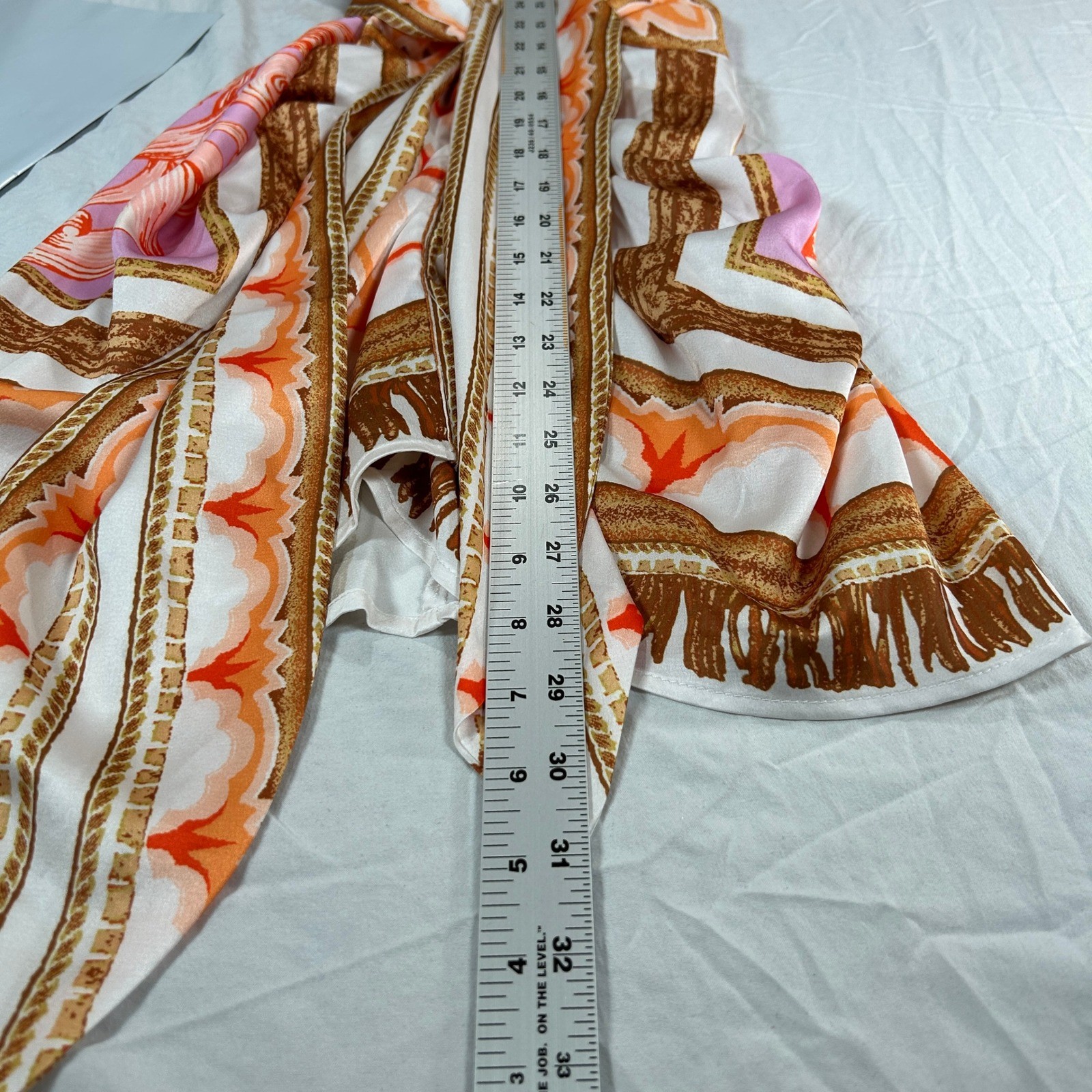 Touch Dolls Her Bottari Baroque Scarf Print Button Front Tie Waist Dress Small