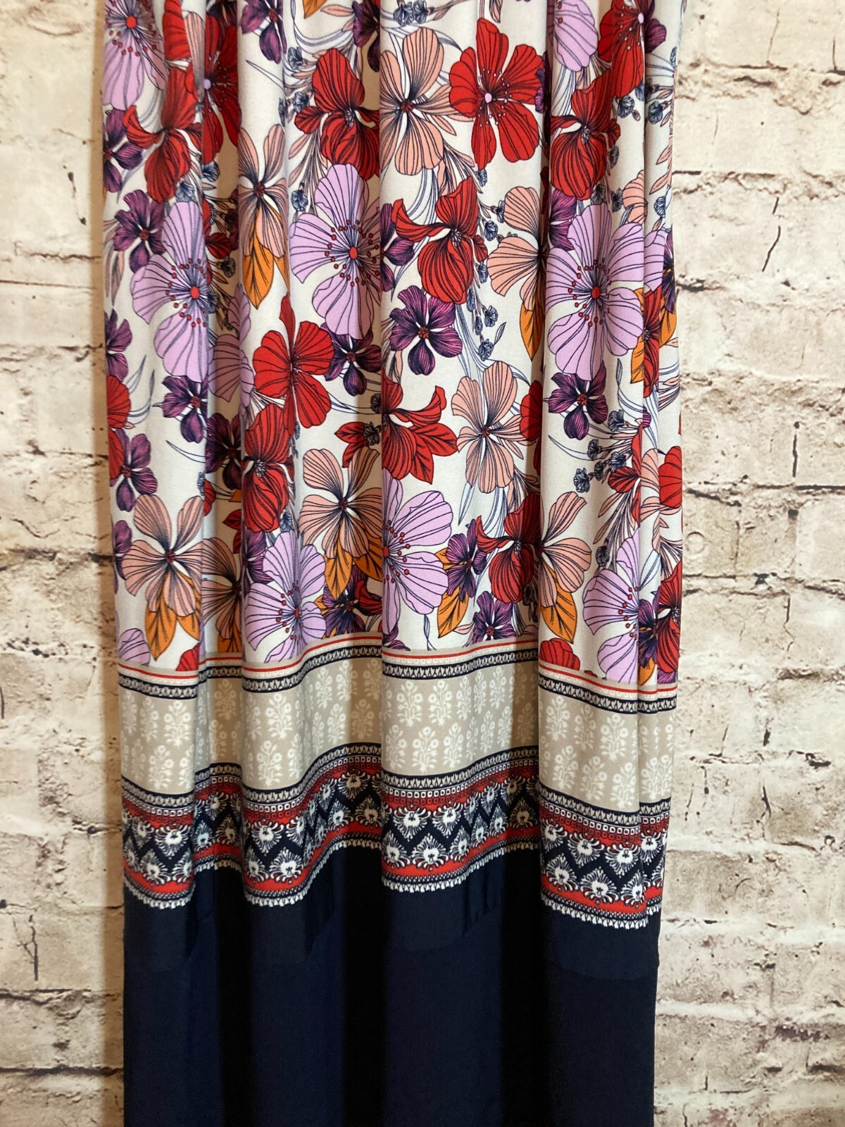 Enfocus Studio Halter Dress Womens 4 Pink & Purple Floral Flowy Stretch