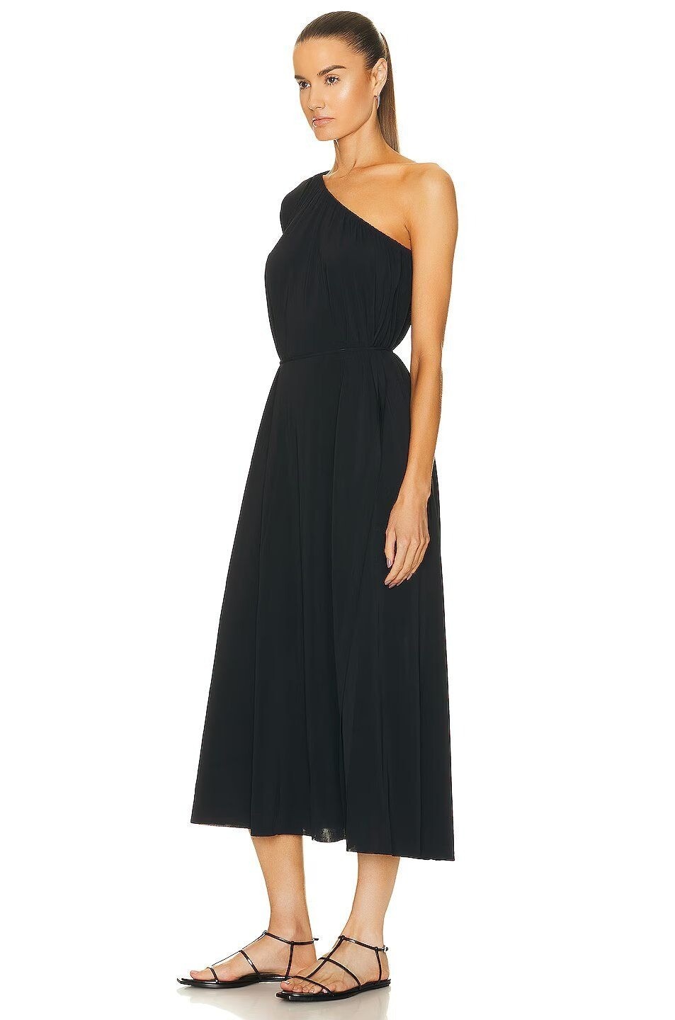 ERES Georgie One Shoulder Long Dress in Noir 3 New Womens Maxi Gown
