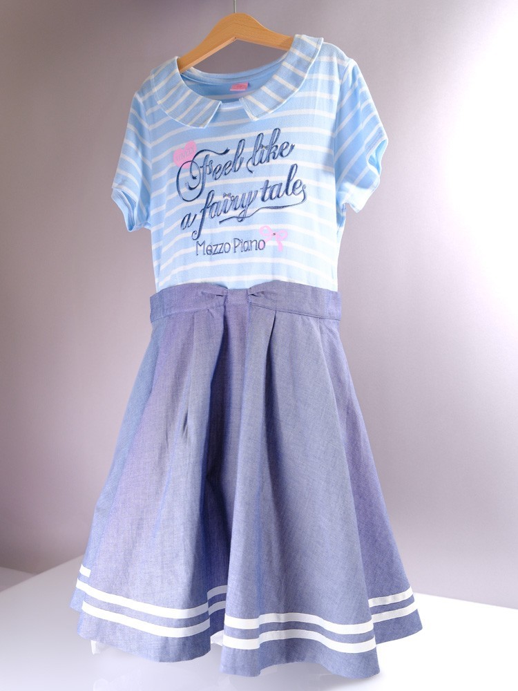 [US Duty Paid] mezzo piano Dress M 150 Blue Stripe Sailor Kawaii Lolita Japan