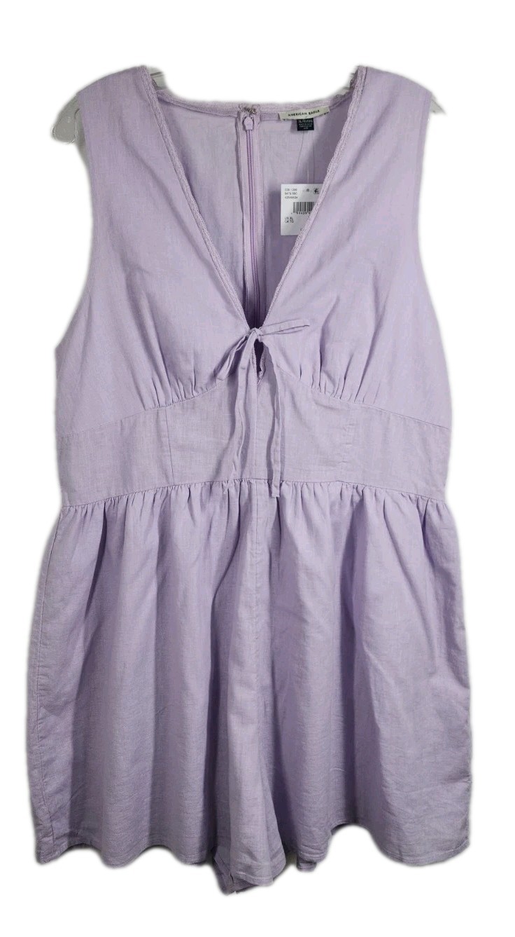 American Eagle Womens Size XL Lavender Mini Sleeveless Sundress Romper