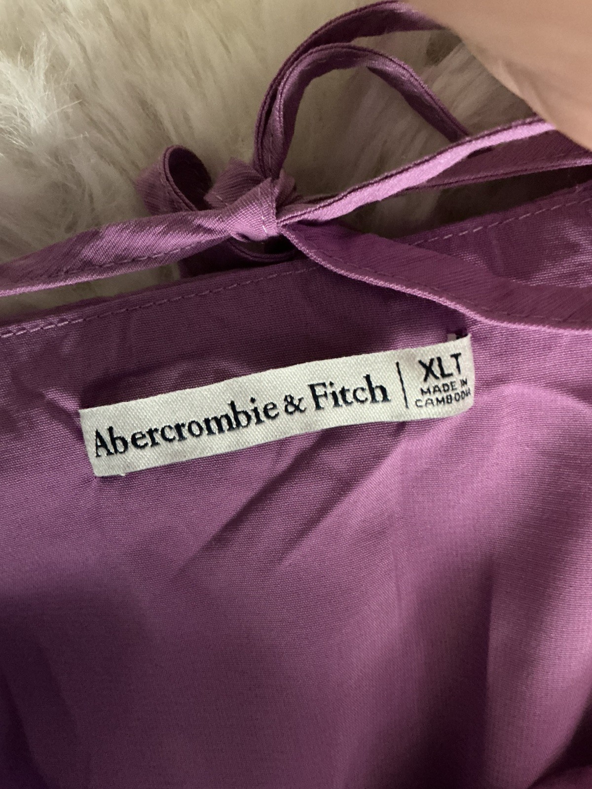Abercrombie & Fitch Flowy Tiered Maxi Dress in Purple/Pink Size XL Adjustable