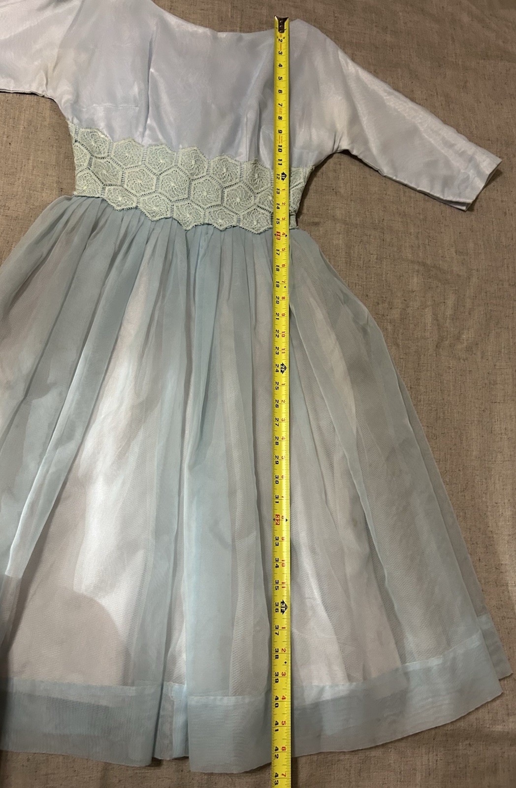 Dreamy 50s Vintage Blue Dress Small Union Made Fairycore Alice in Wonderland