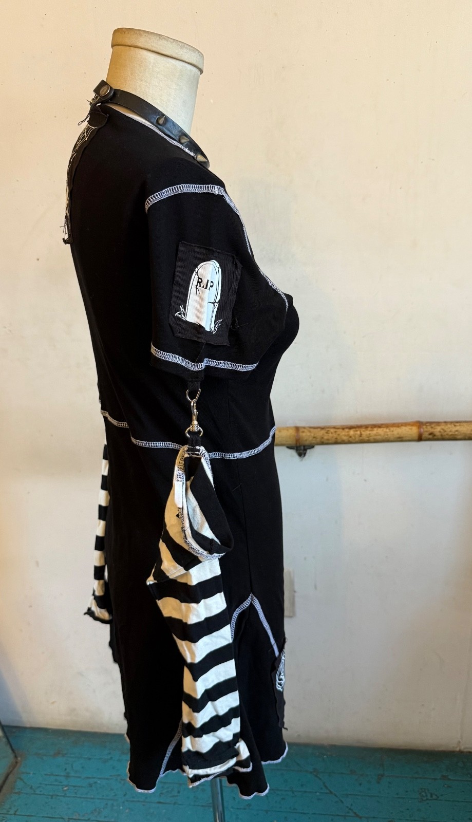 Dolls Kill The Grave Girls Patched Mall Goth Black Slightly Sinful Emo Dress Lge