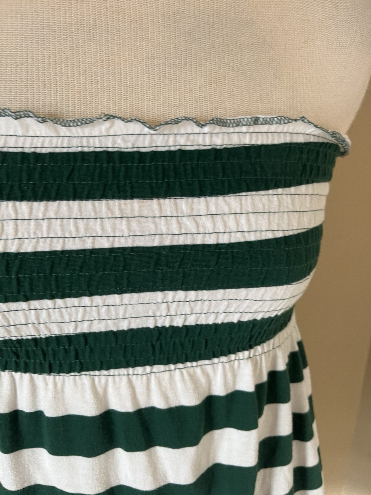 College Classics Michigan State Spartans MSU Green & White Stripe Sundress Sz M