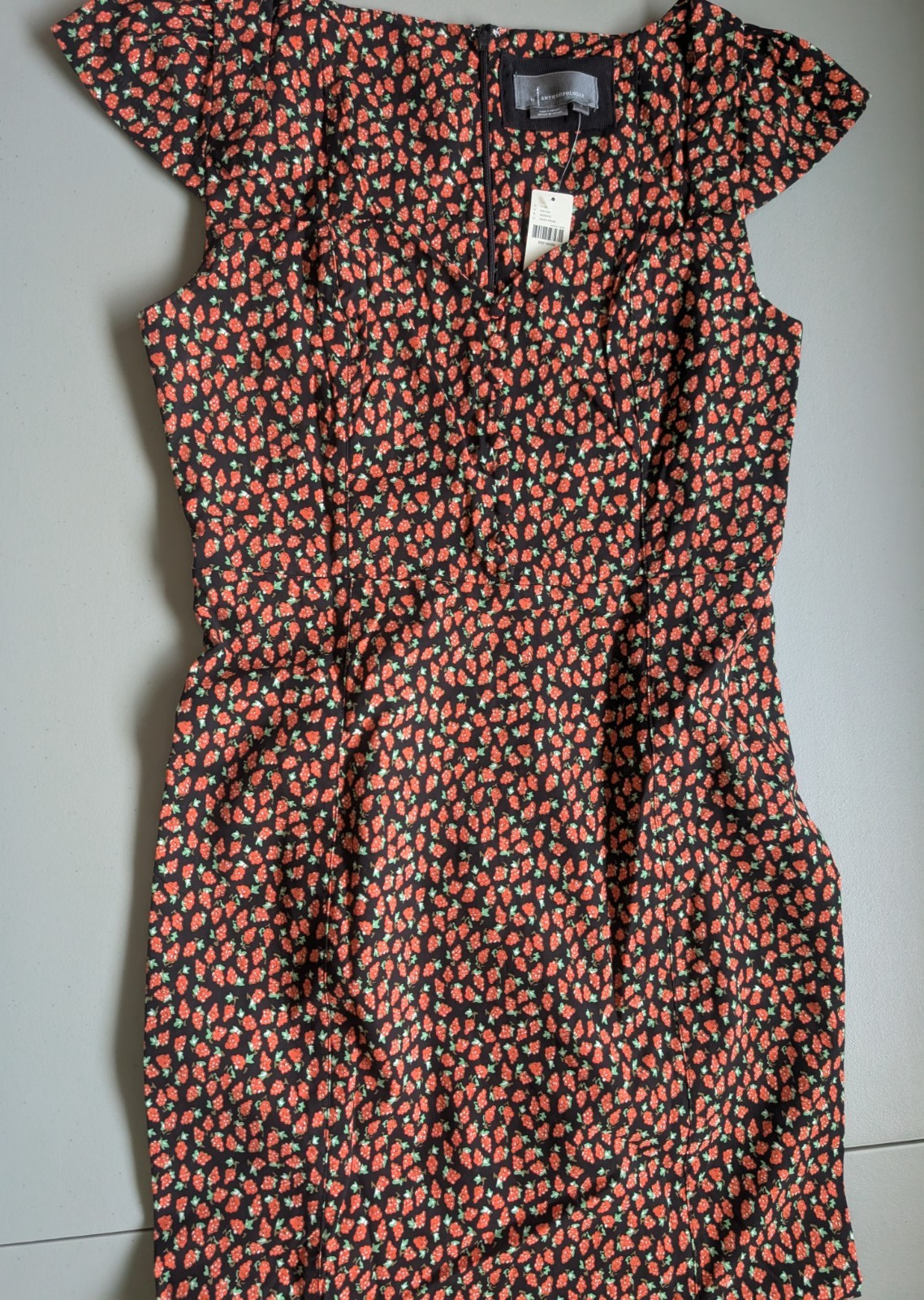 NWT Anthropologie The Cecily Fit & Flare Sweetheart Dress Sz L Raspberry #8F467