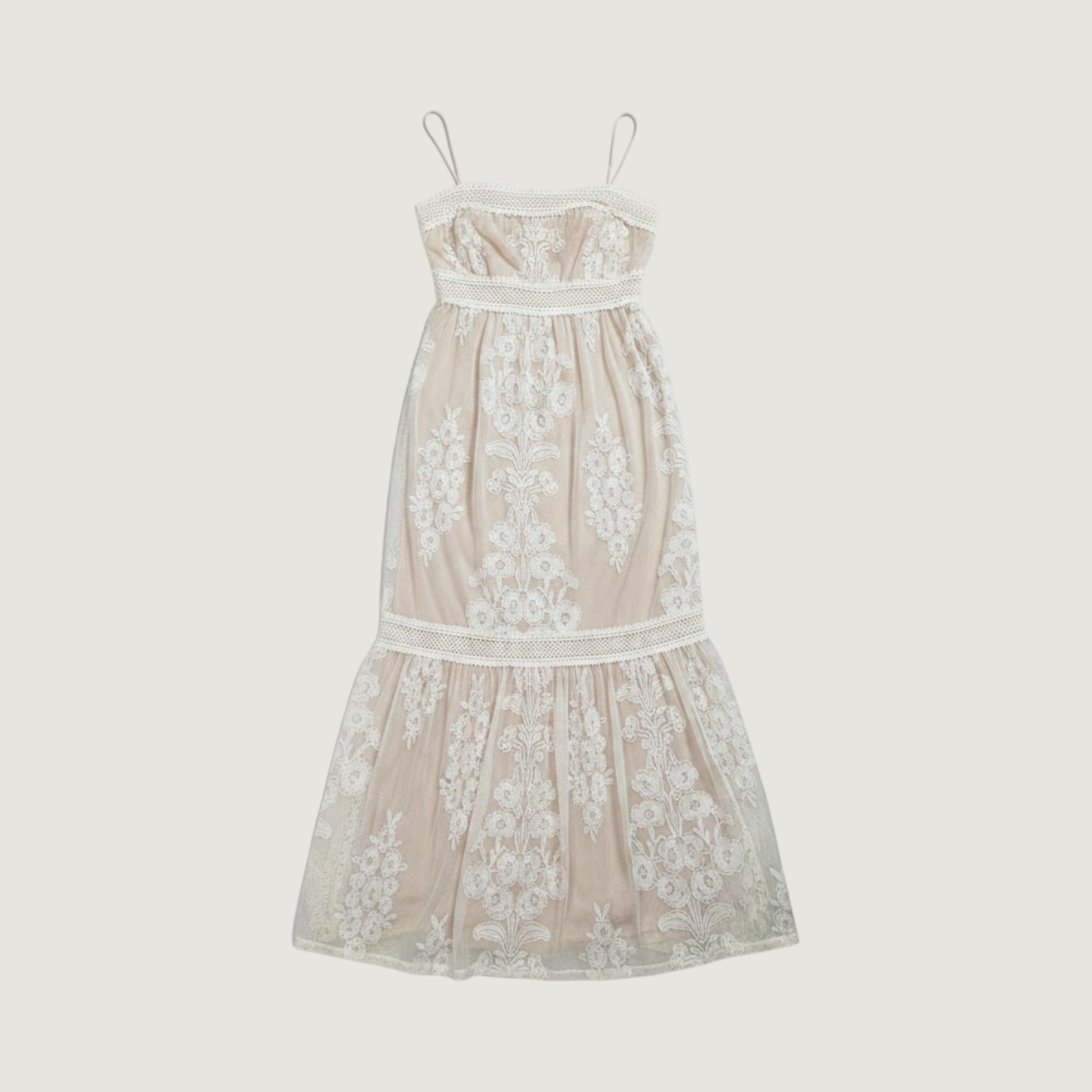 Altar’d State Maxi Dress Womens Small Ivory Boho LACE Embroidered Strapless