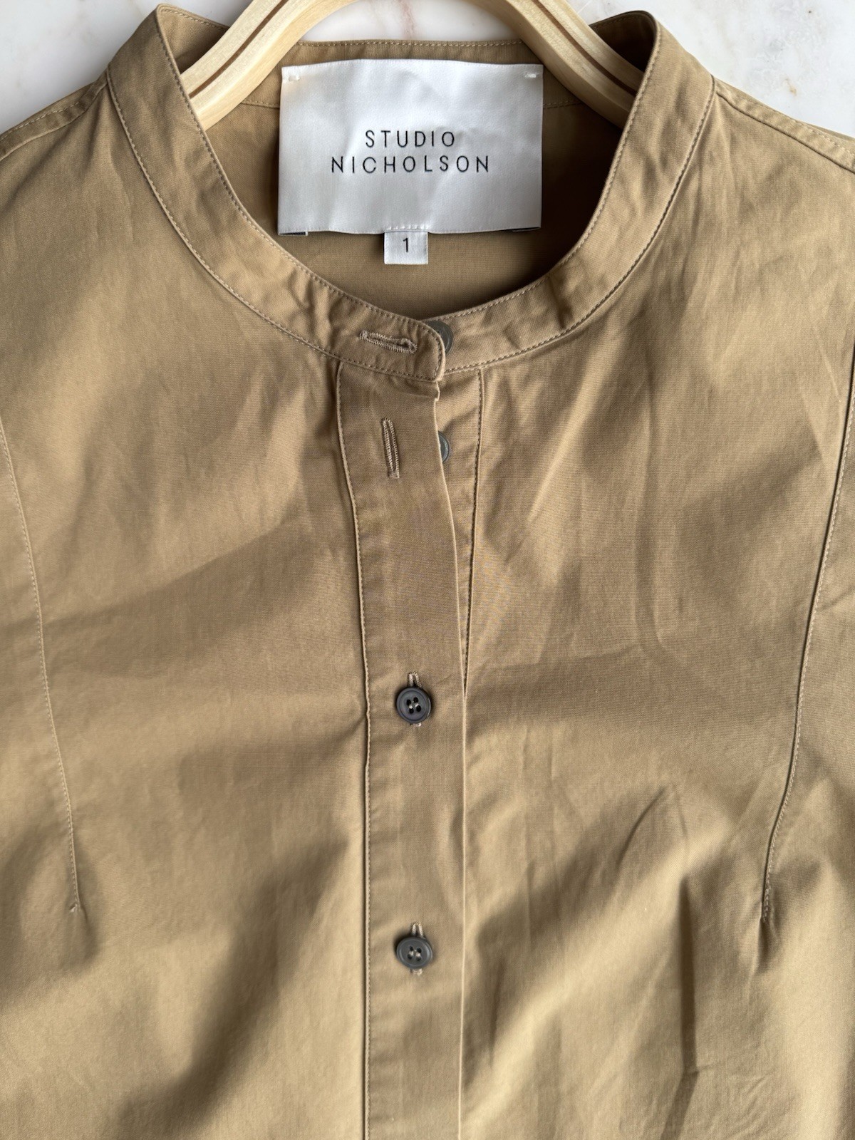 Studio Nicholson Cotton Poplin Villeroy Shift Dress Mid Length Sz 1 S
