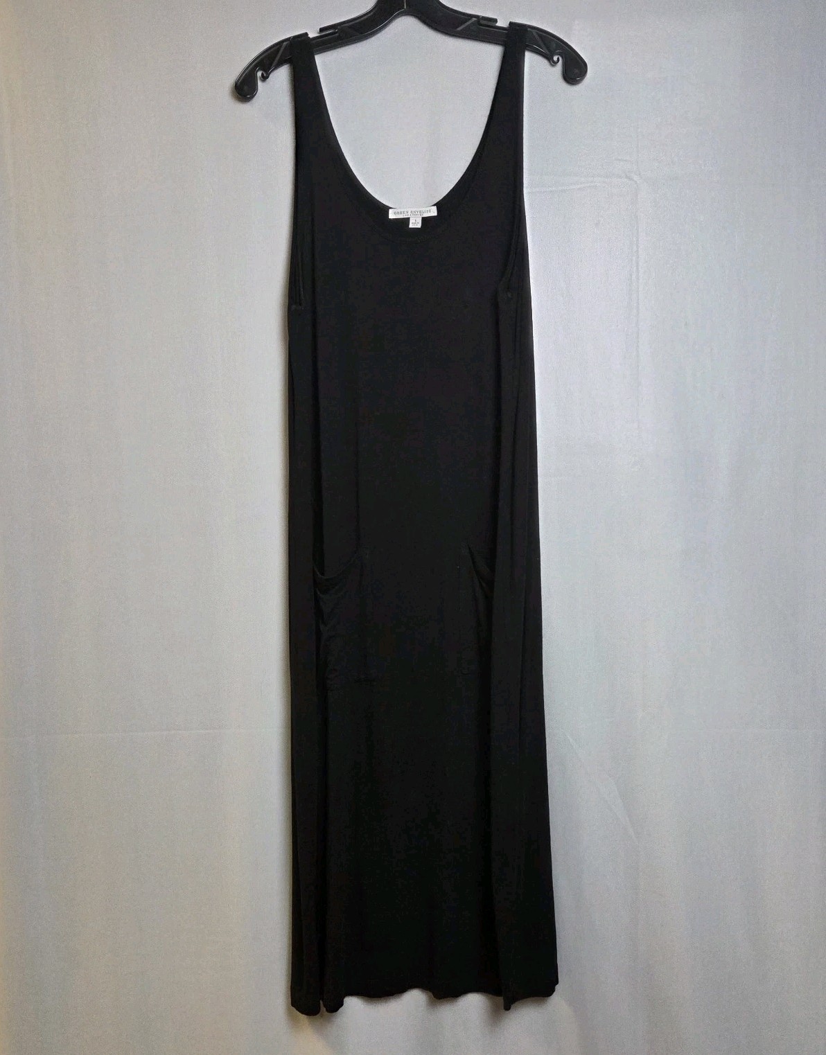 GREEN ENVELOPE LOS ANGELES Sleeveless Midi Shift Dress Womens L Black Stretch