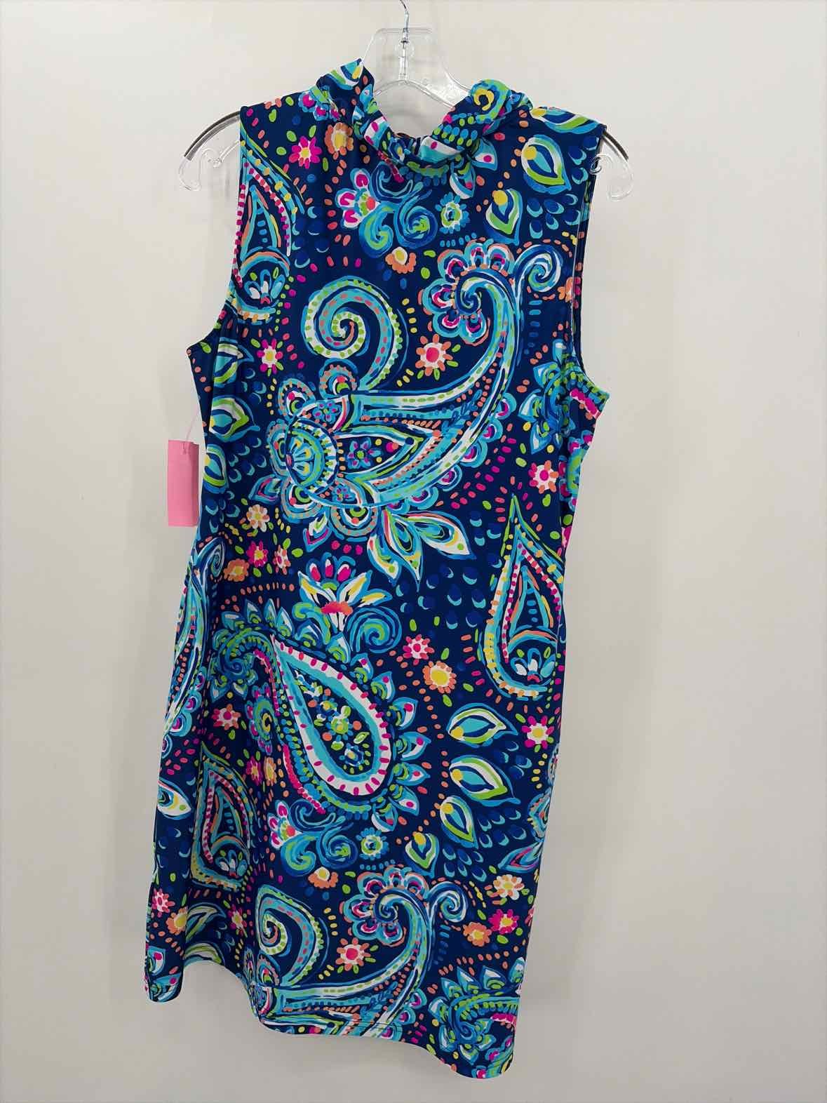 Pre-Owned Aryeh Navy Size Medium Knee Length Sleeveless Dress