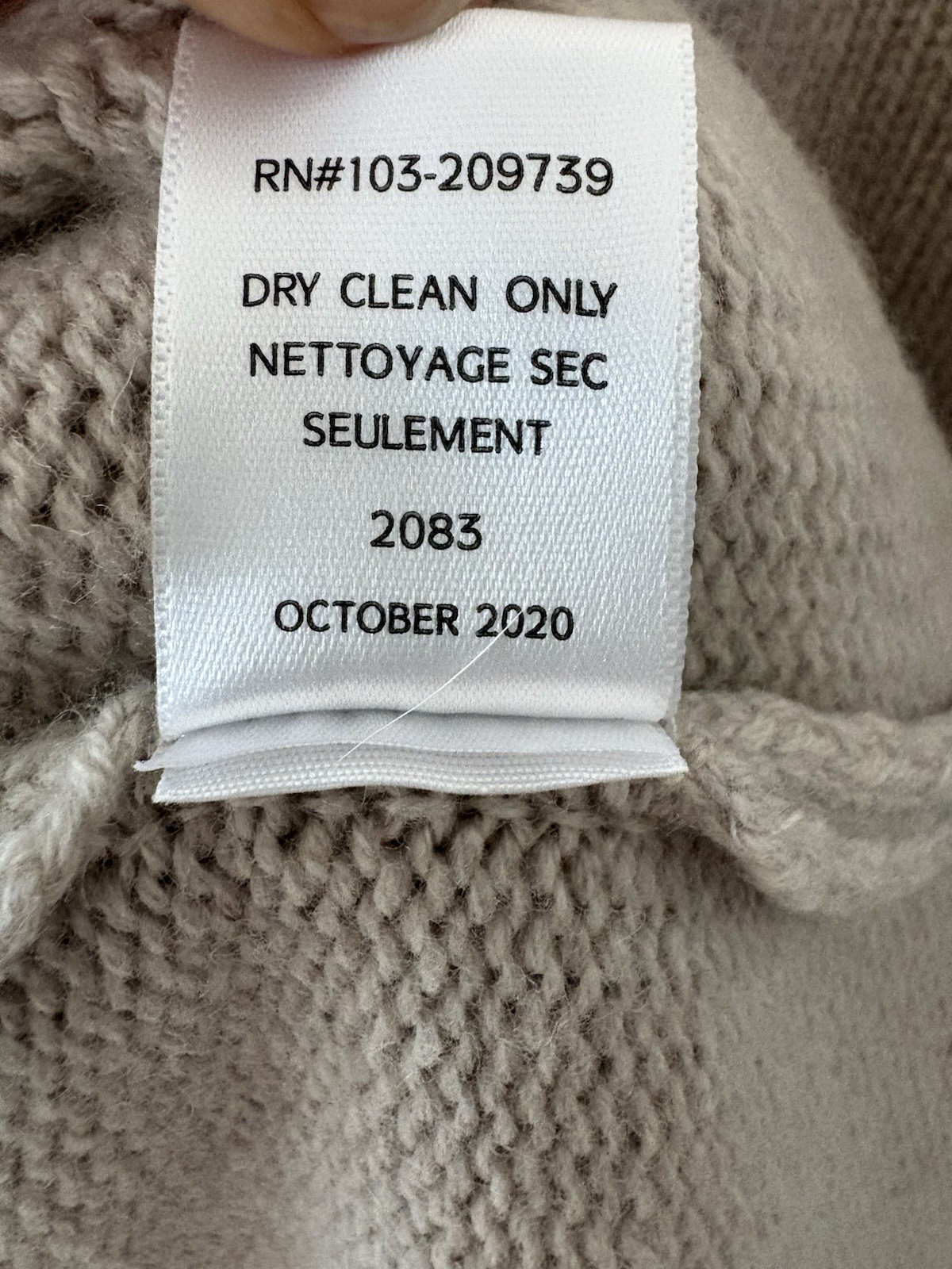 11 Honore Plus Size 4x Neutral Beige Wool-Cashmere Knit Sweater Pocket Dress