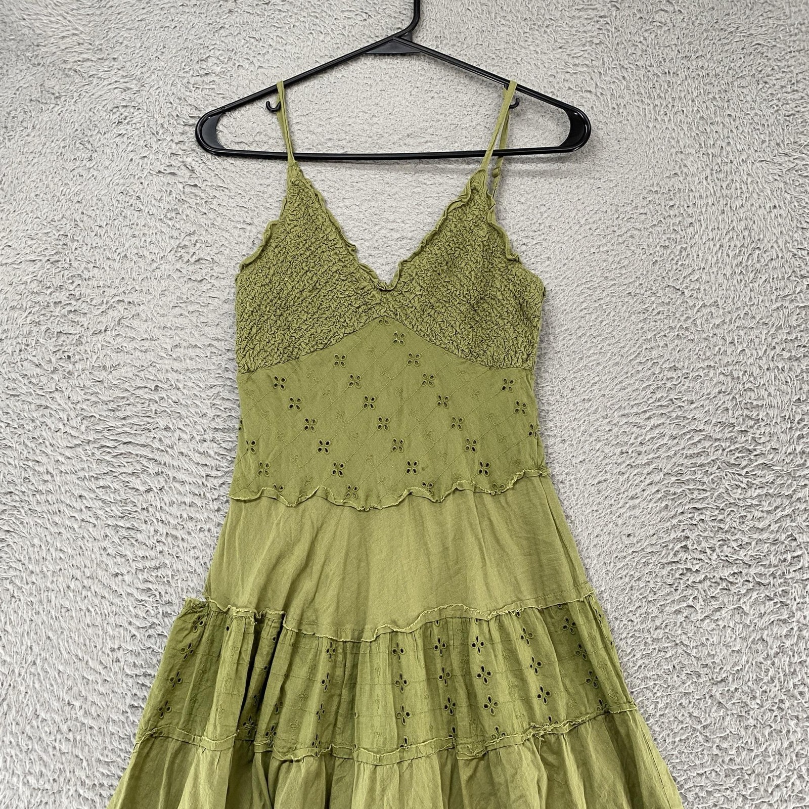 Connected Y2K Fairy Dress Womens Small Embroidered Tiered Midi Sundress Boho