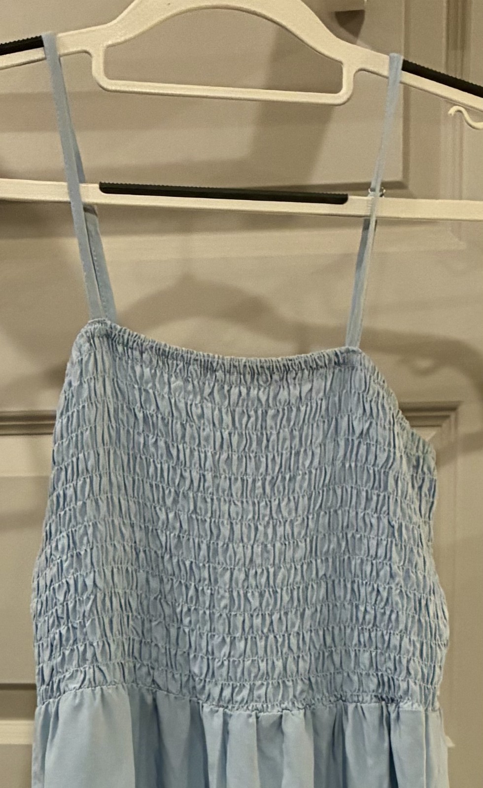 Smocked Maxi Dress Spaghetti Strap Tiered Cottagecore Boho Coast Sundress Beach