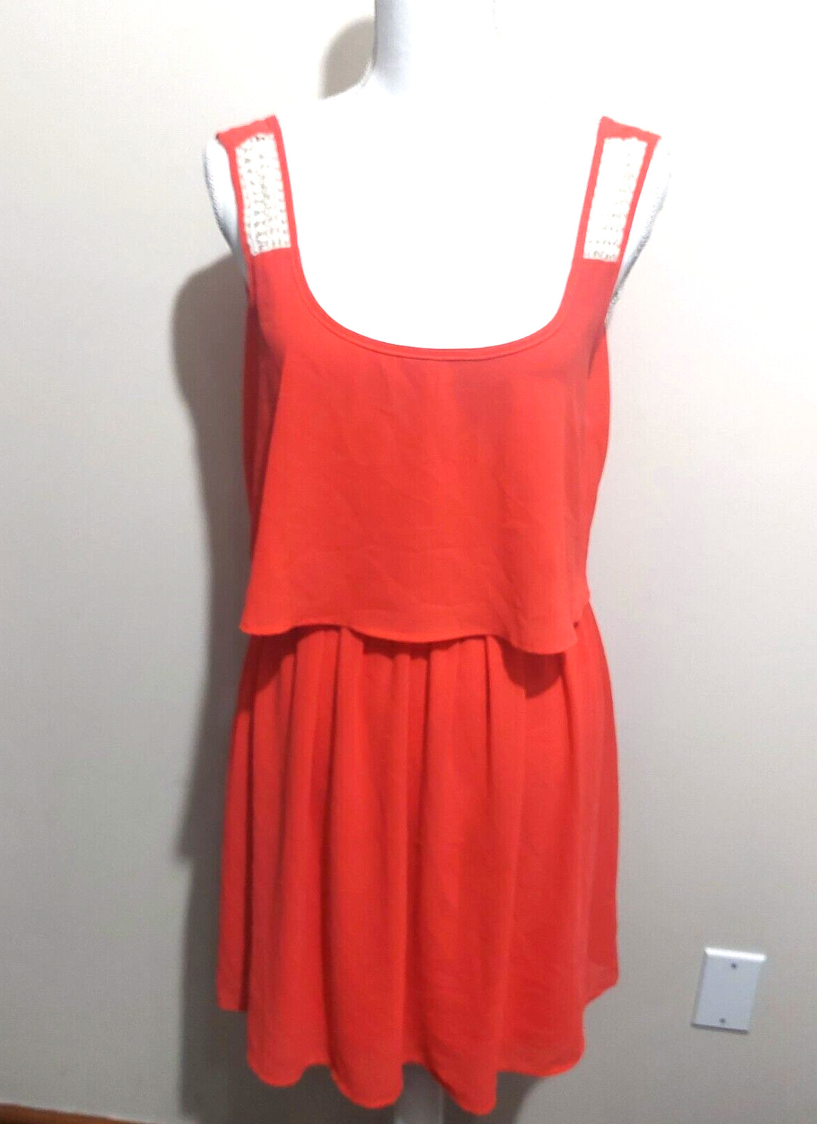Accidentally in Love Womens Medium Cool Summer Mini Dress Pullover Stretch Waist