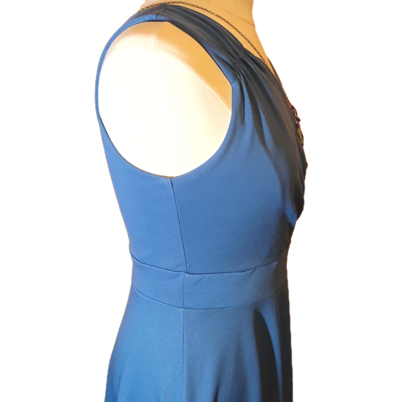 Small GRACE KARIN Surplice Blue Fit & Flare Blue Dress