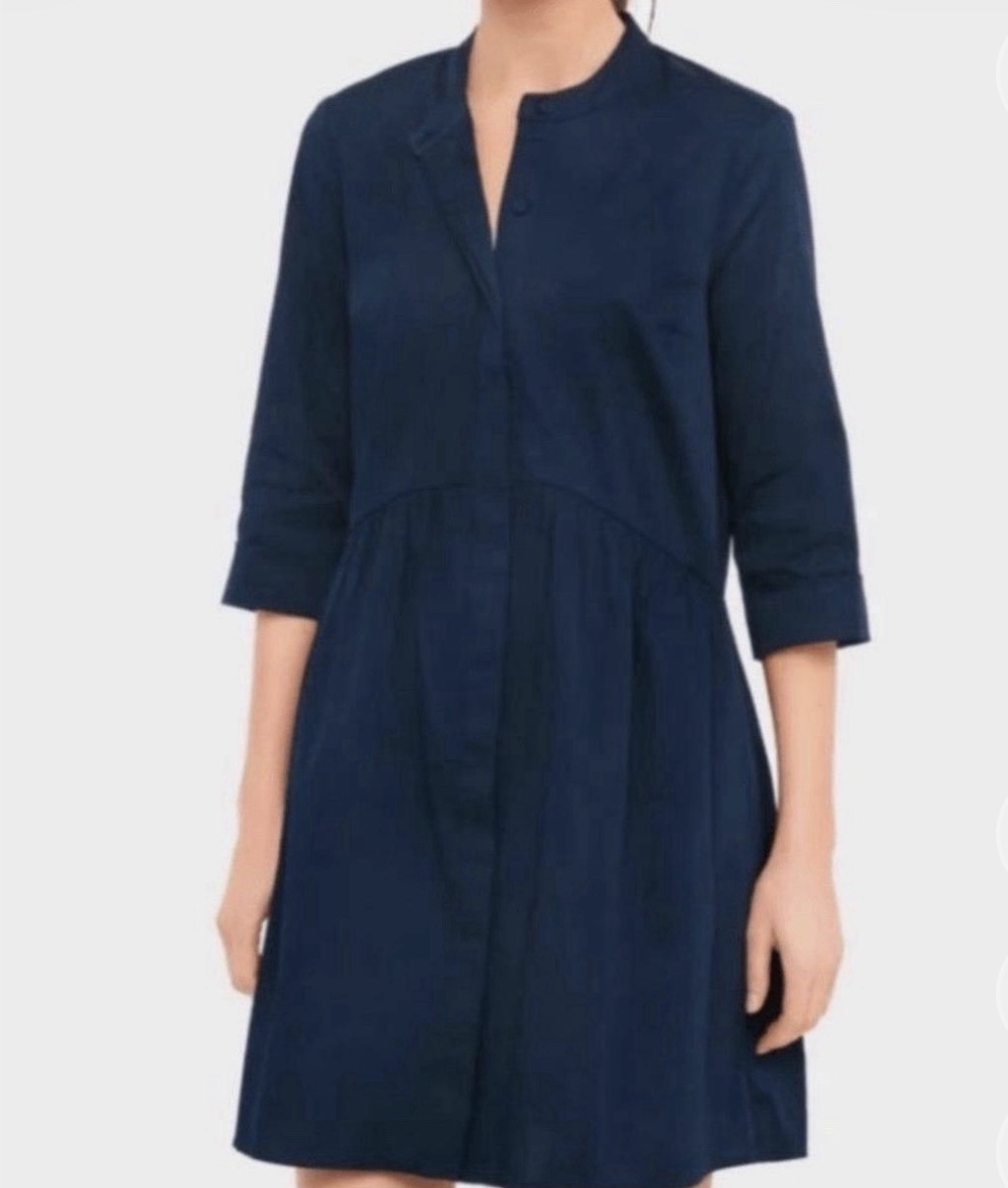 Tuckernuck navy blue Royal Shirt Dress cotton casual comfort size XL extra large