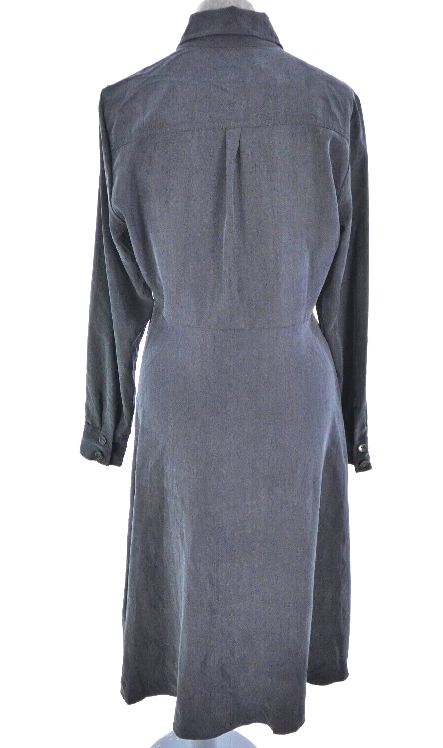 MNG Mango Shirt Dress Navy Tencel Utility Midi Dress Button Front Size S
