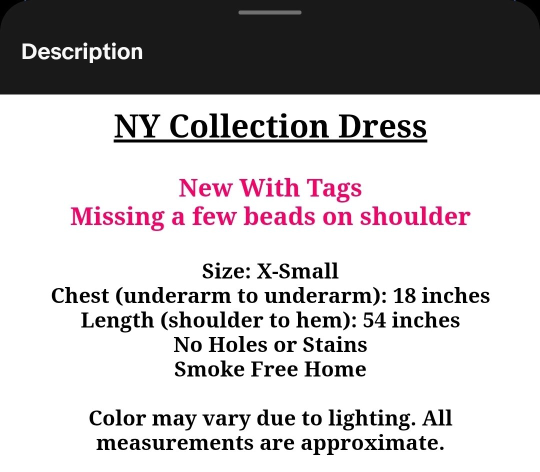 NY Collection Maxi Dress Black Long Sleeve Beaded V Neck Tier Ruffle NWT Flaw XS