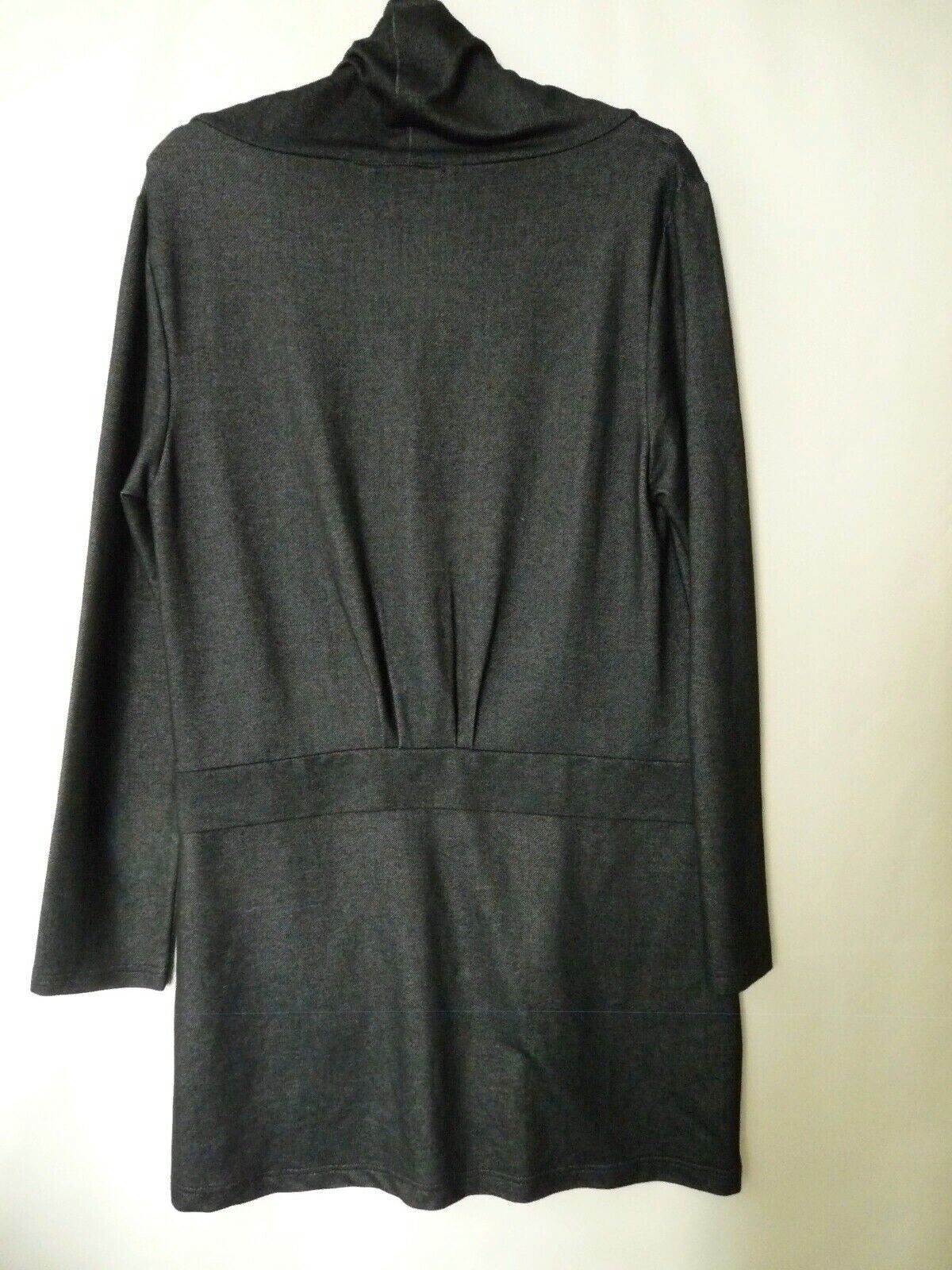 HS Navigazione Womens Tunic Jersey Dress Sound Collar Gray Graphite Size M New