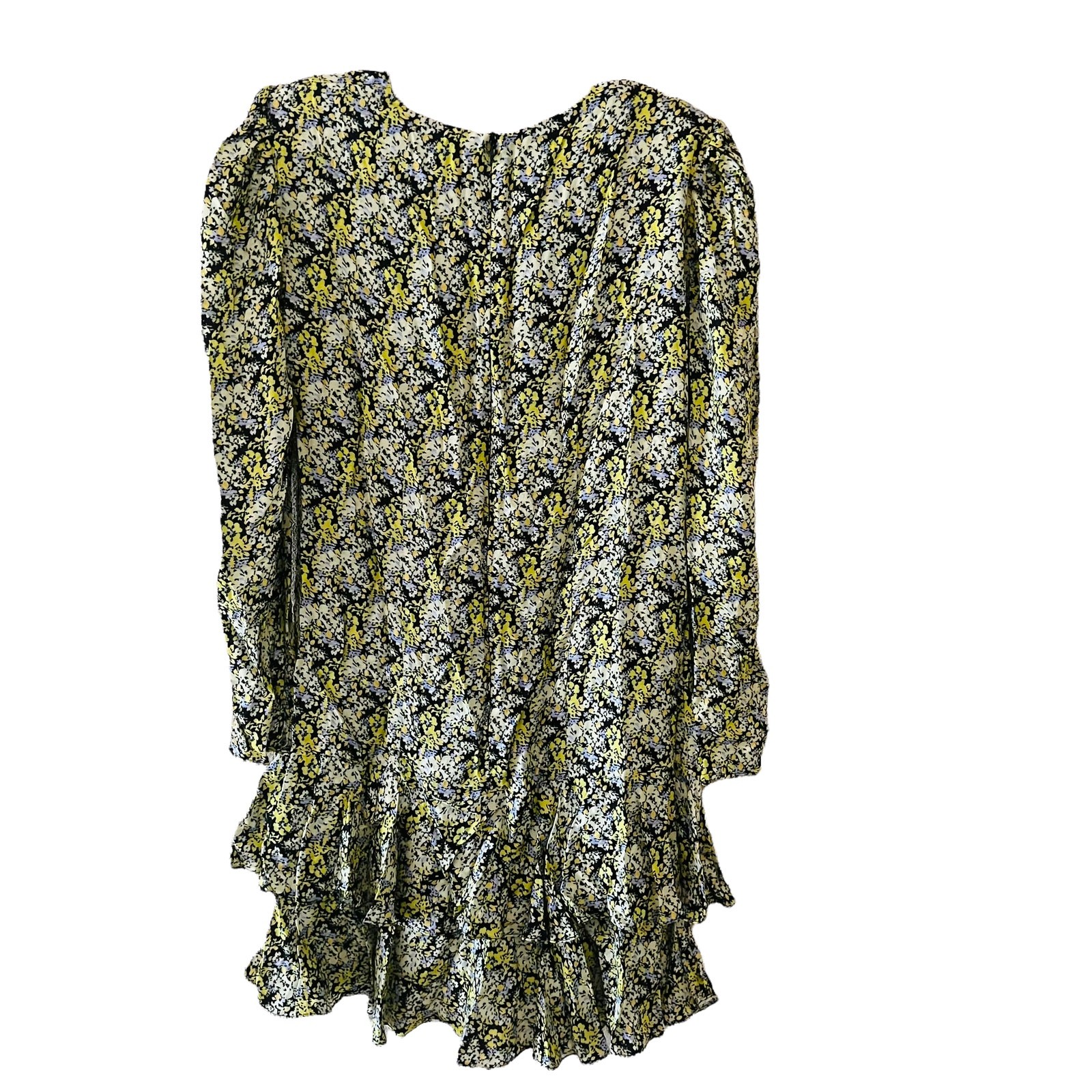 Brogger Nancy Silk Blend Floral Layered Long Sleeves Dress Size L Large