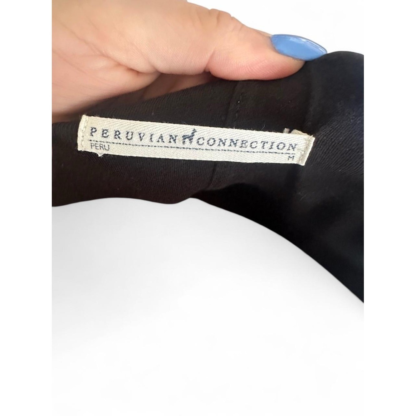 Peruvian Connection Black Scoop Neck Midi Dress — Size M