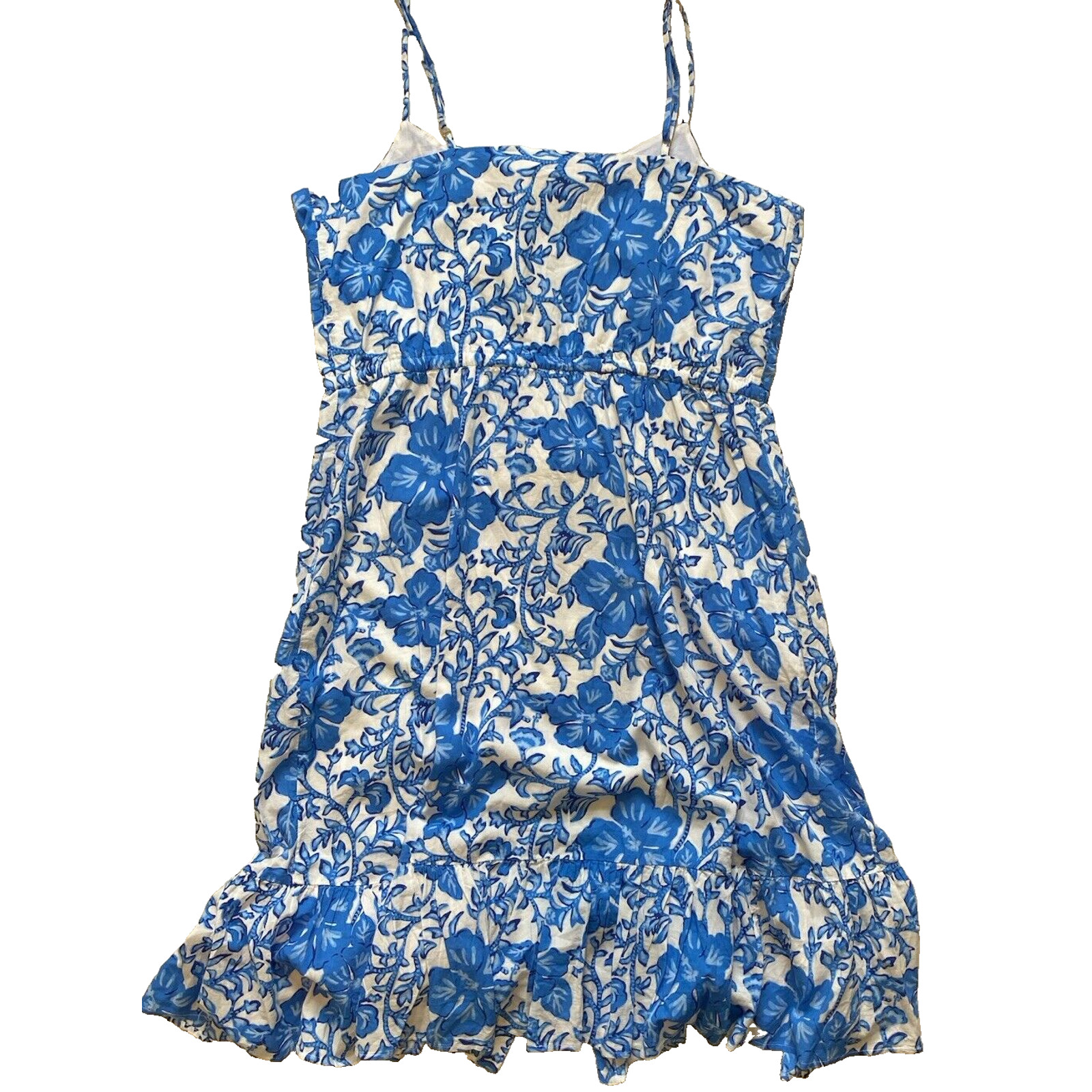 NEW Vineyard Vines Dress Womens XL Blue & White Floral Classic Trad Wife Midi