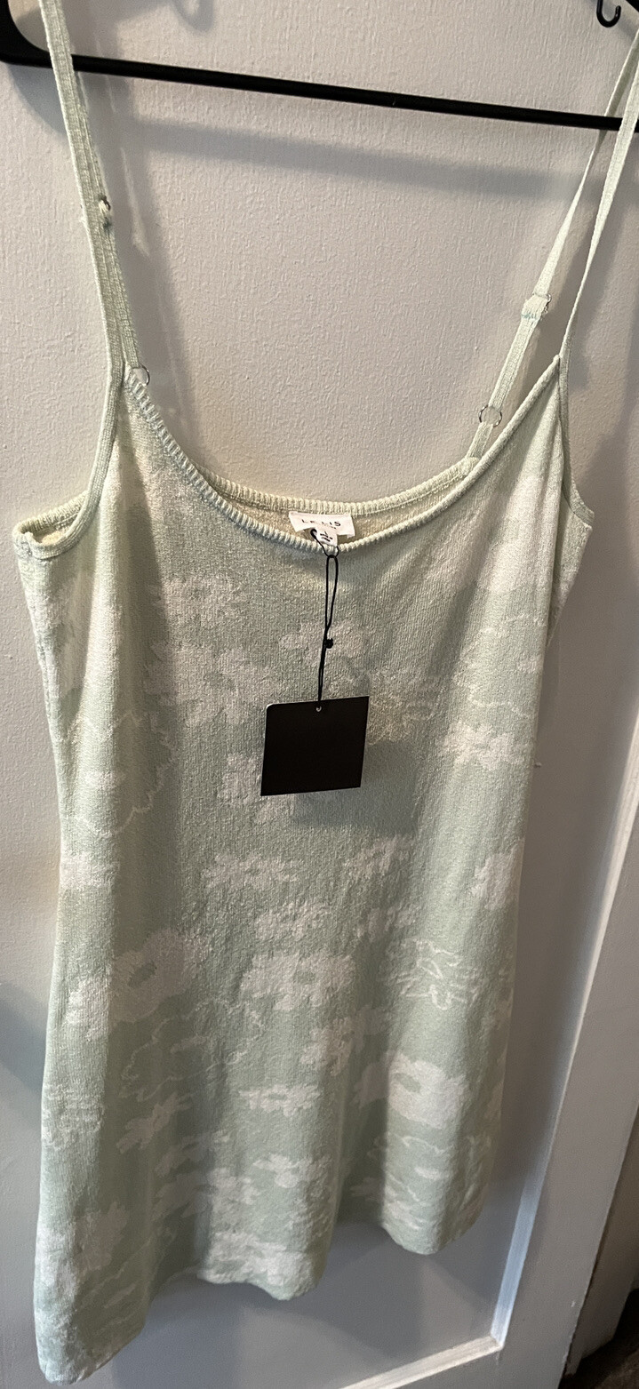 Le Lis Size Large Mint Green Floral Mini Dress