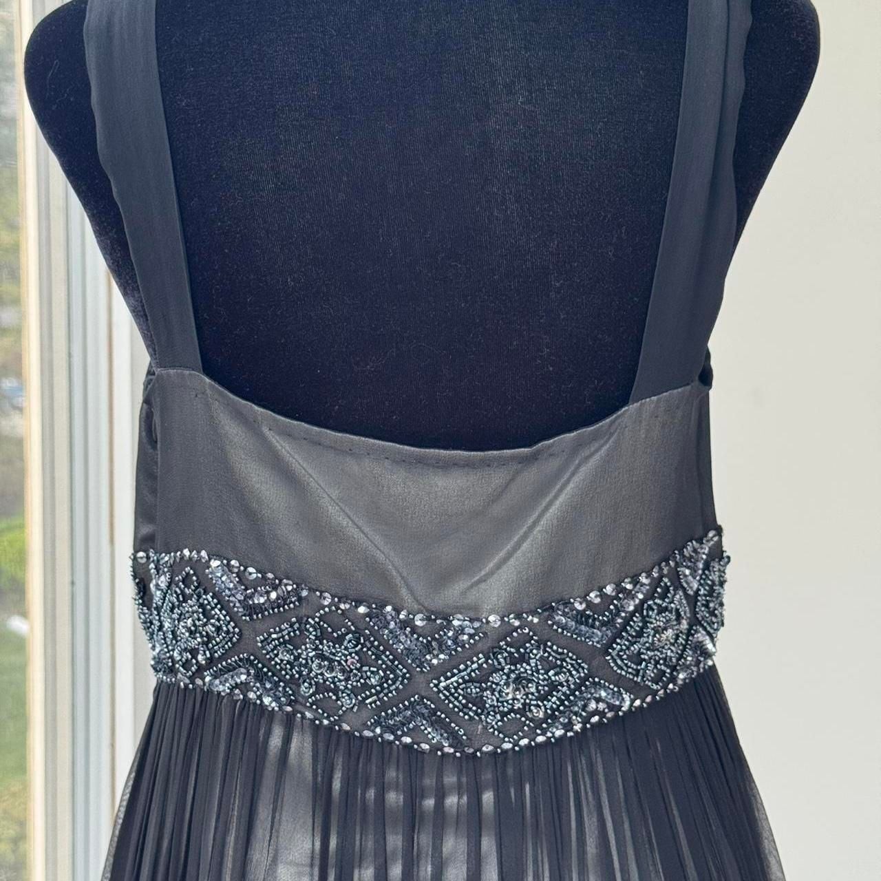 Adrianna Papell Evening 100% Silk Beaded Dress