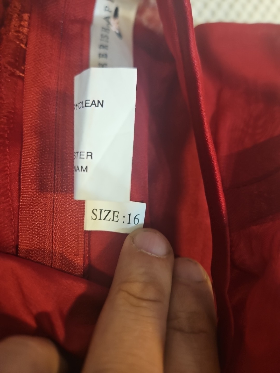 Cherish Apparel womens red satin formal dress size 16 Polyester