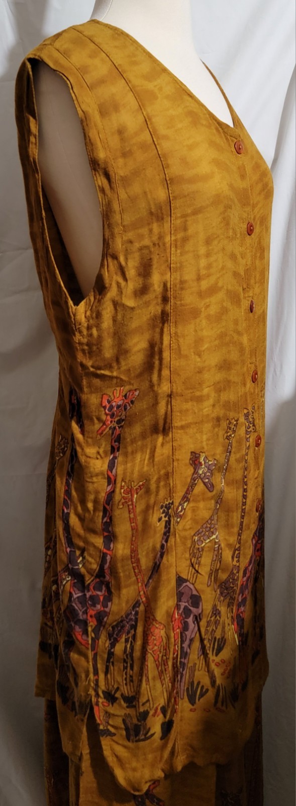 BLACK MAGIC BOHO STYLE 2 PC WOMEN XL TOP /MATCHING SKIRT/BROWN & PRETTY GIRAFFES