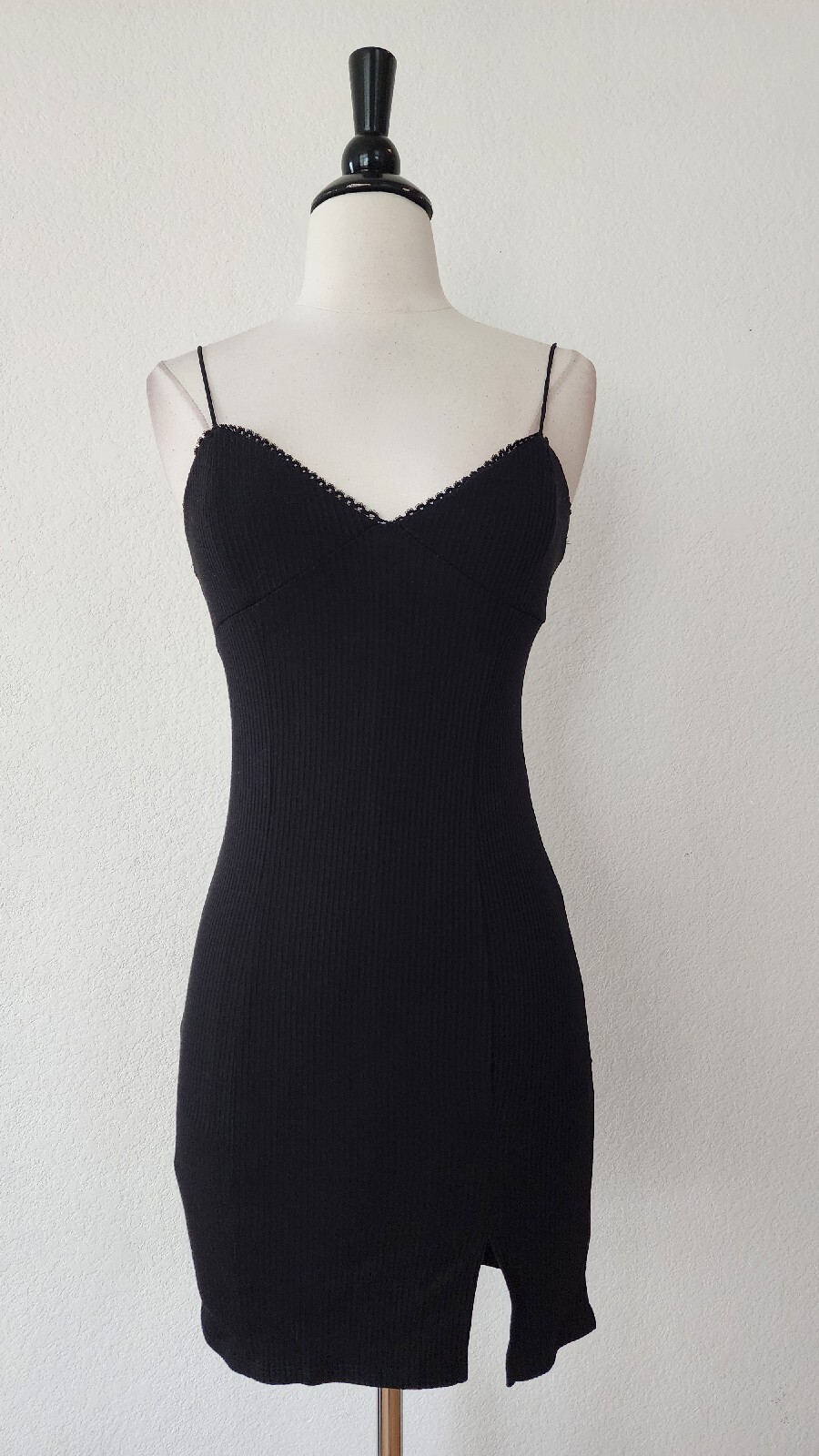 UO New Dress Size Small Black Bodycon Ribbed Crochet Chic Boho