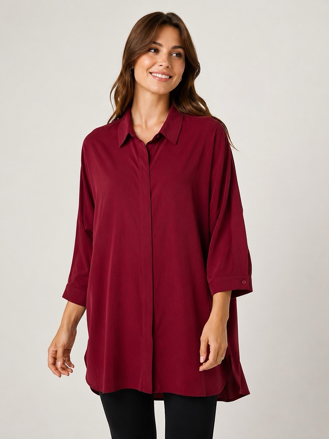 Cellbes Shirt Dress 42/44 UK 14 16 Red Pink Tunic Blouse NWT Oversized