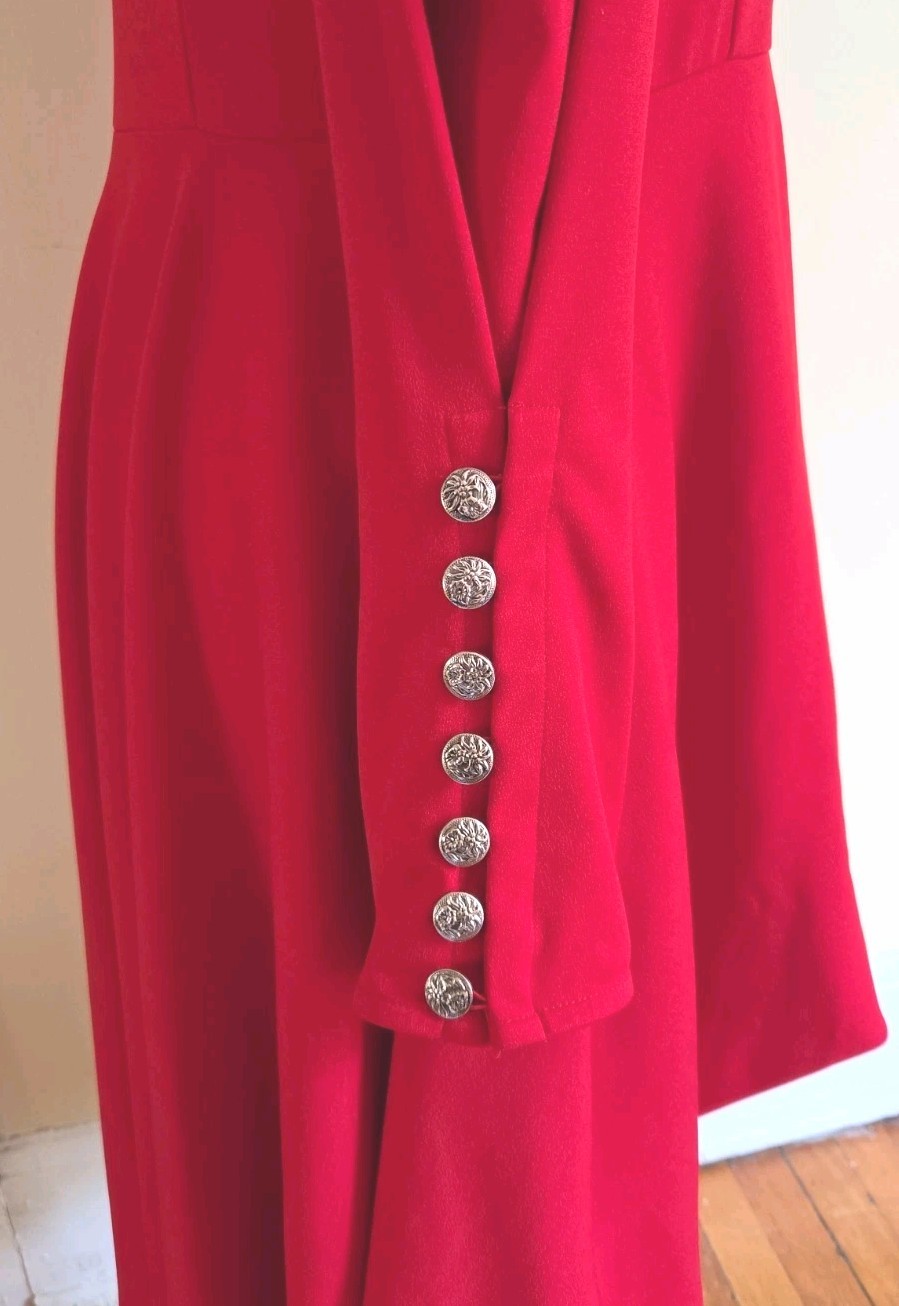 Samuel Dong Small Coat Dress Red High Low