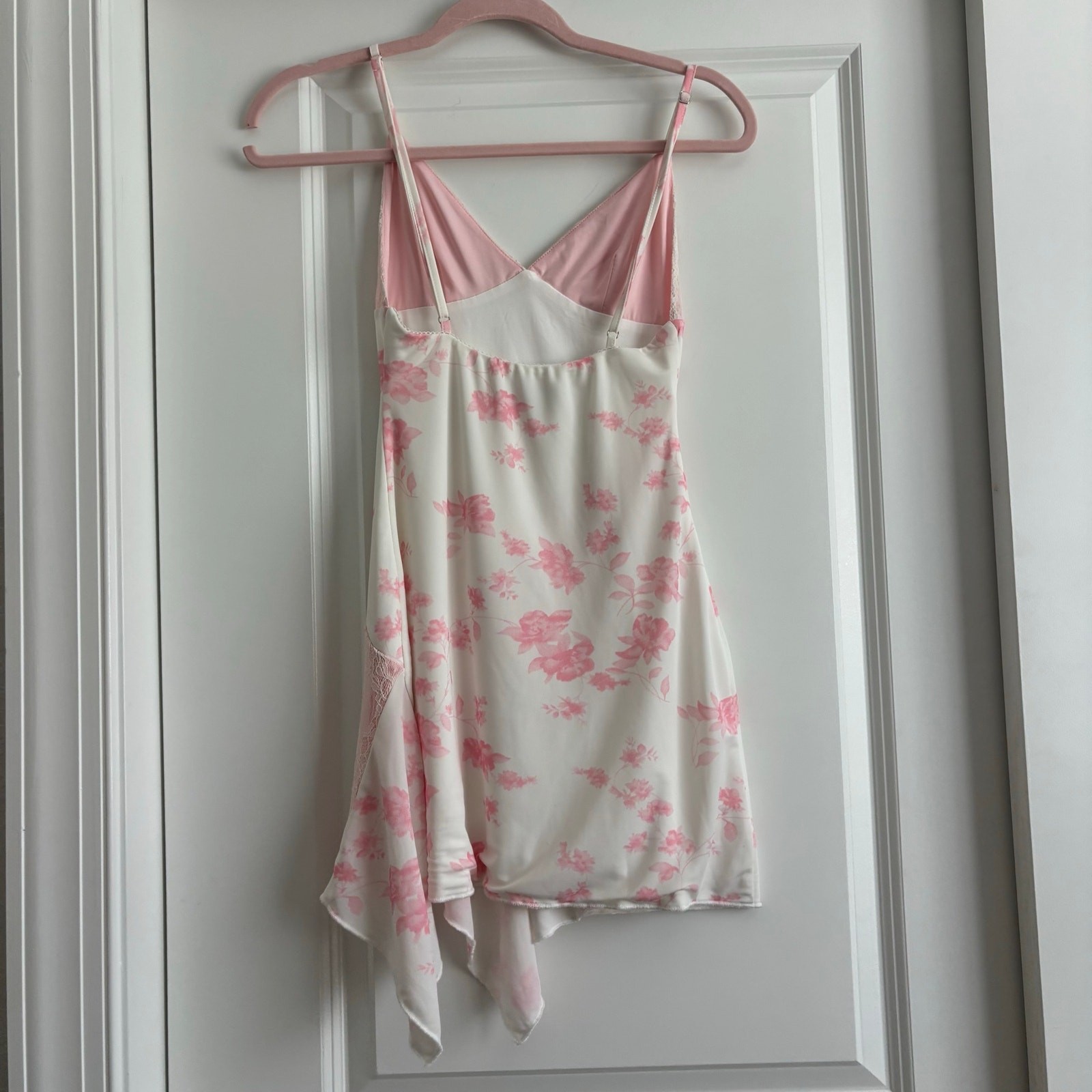 White Fox Boutique Settle For You Mini Dress Size XS Pink Coquette Asymmetric