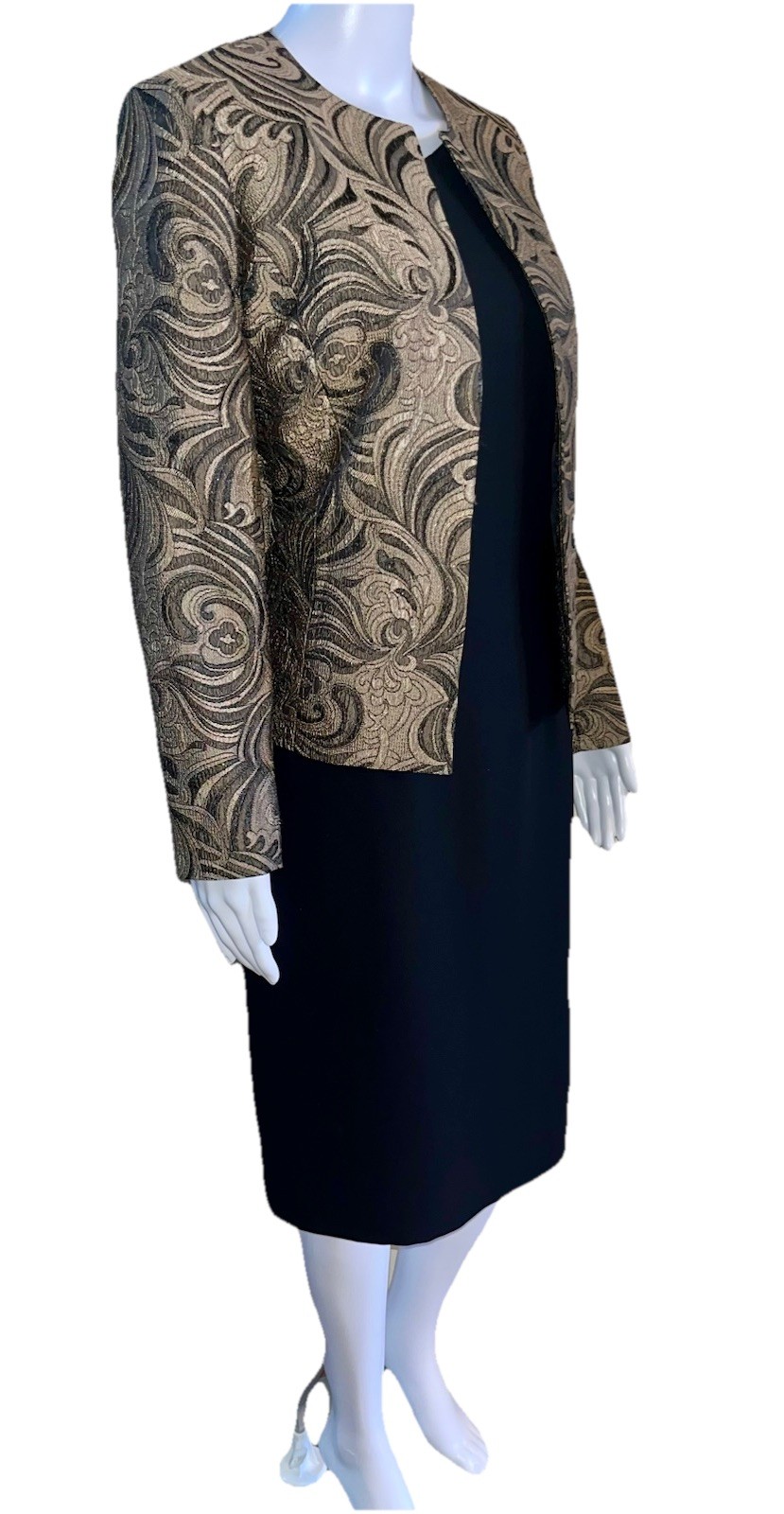 Kasper Brown Blazer & Black Casual Corner Dress Suit Size 8 Mixed Separates