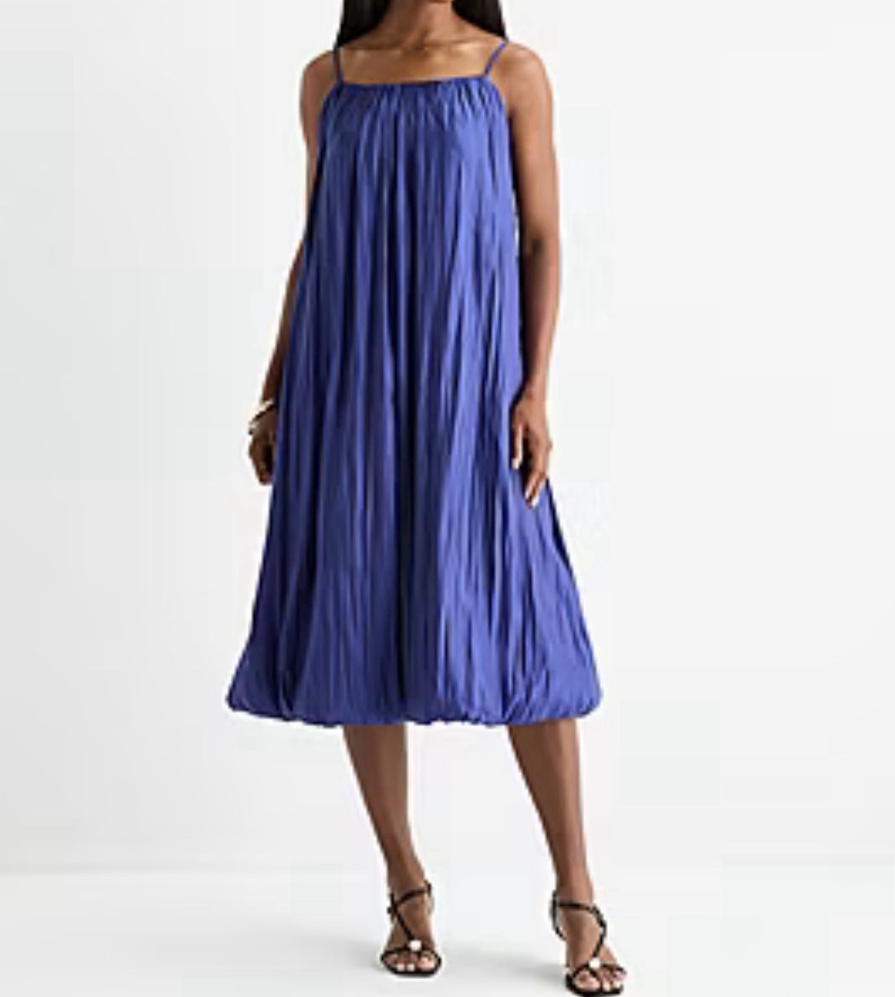 Worthington Womens Dress Sleeveless Sundress September Sapphire Blue Medium