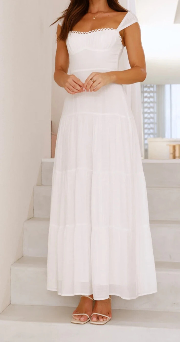 Billy J Pasca Maxi Dress White Size AU 8 US 4 New with Tags Retail $99.95
