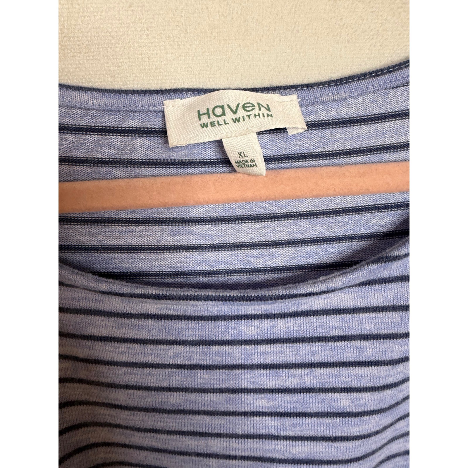 Haven Well Within Blue Striped Drawstring Waist Midi Dress Womens XL VN5241