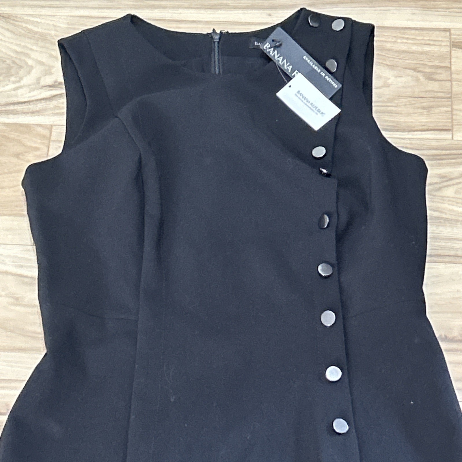 Banana Republic 10 NWT Black Sleeveless Midi Knit Dress Formal Office Classy
