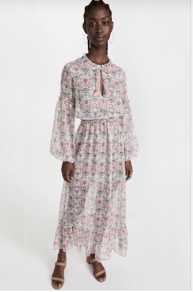 BNWT MISA Los Angeles Amata Dress In SOMERSET STENCIL – Size L. B35