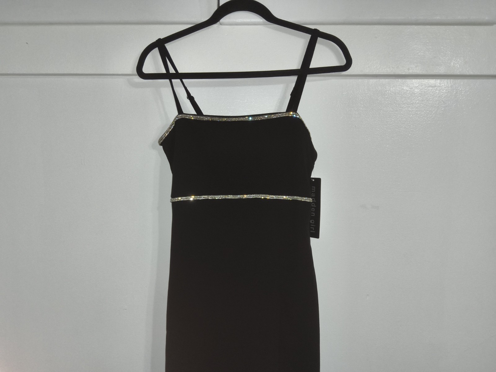 Madden Girl Spaghetti Strap/Square Neck Party Dress Black (New)-Medium