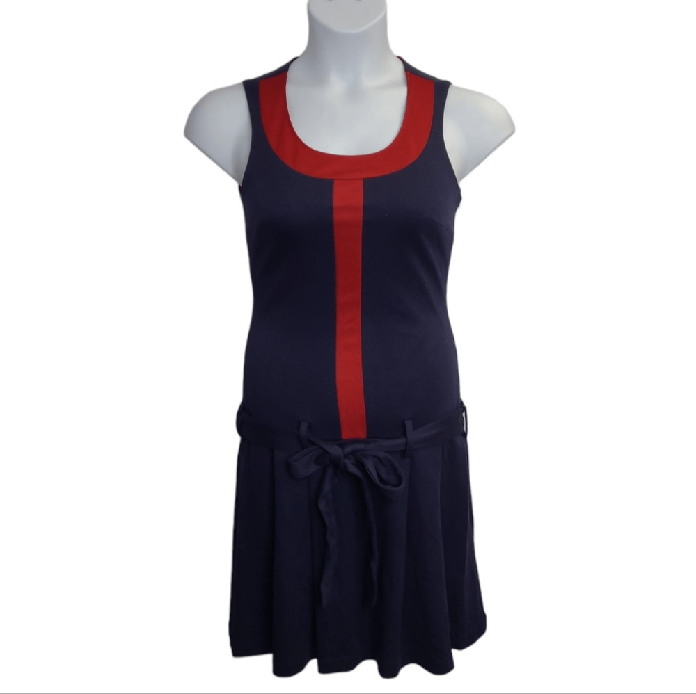 NEW Y2K Betsey Johnson nautical navy blue pleated sleeveless 2006 runway dress 4