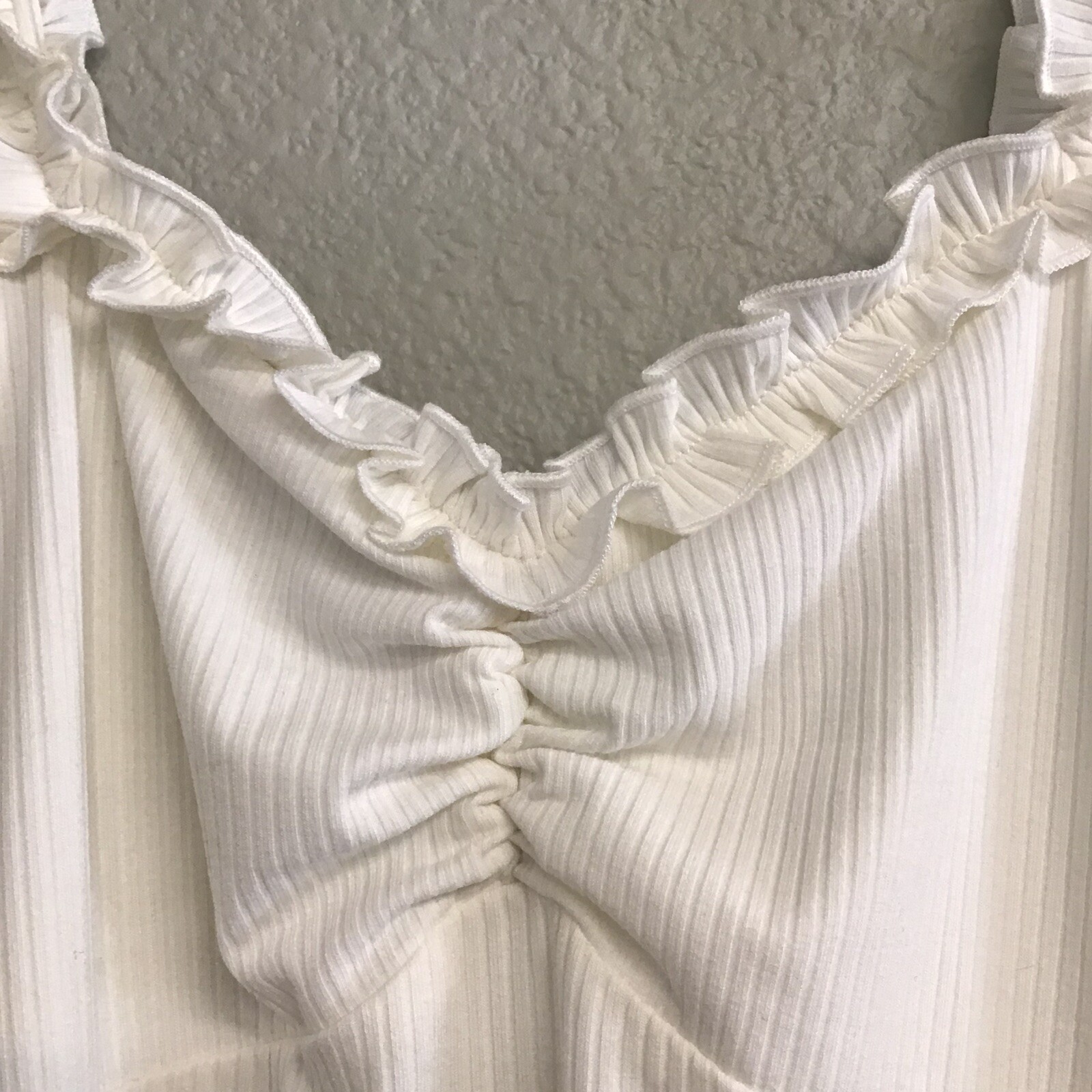 Revolve Privacy Please White Ruffle Dress Sleeveless Size Medium NWT