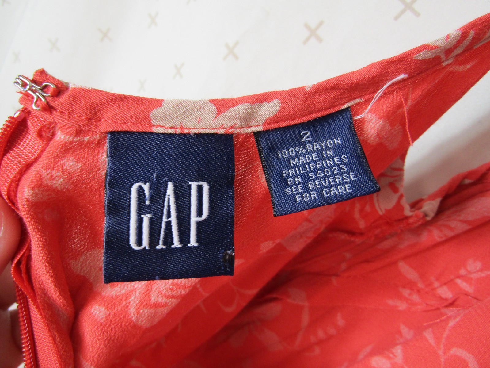 GAP Y2K Floral Pattern Salmon Pink Mini Shift Dress Retro – Women’s size 2
